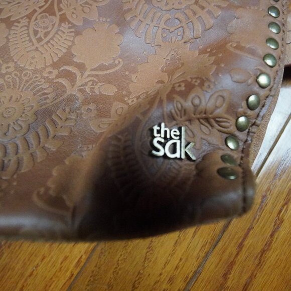 THE SAK Silverlake leather women's crossbody bag brown floral embossed - Picture 4 of 8